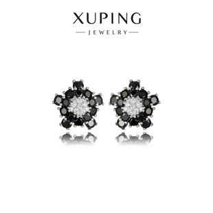旭平【暗里生花】城堡花朵黑锆耳钉精致闪耀清冷感轻奢高级感耳饰
