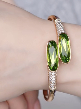 旭平开口仿水晶合金手镯