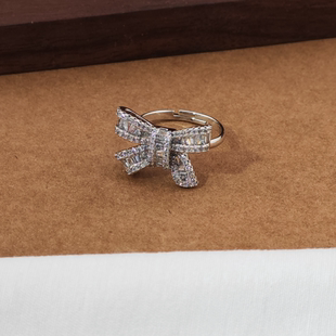 旭平【翩翩蝶舞】密镶蝴蝶结开口戒指女时尚精致气质千金感食指戒