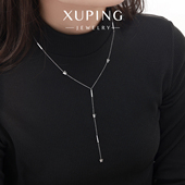 旭平个性 小蝴蝶几何Y形项链时尚 轻奢小众设计高级感气质锁骨链女