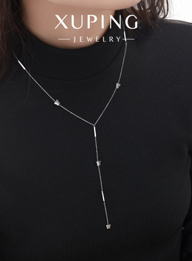 旭平个性小蝴蝶几何Y形项链时尚轻奢小众设计高级感气质锁骨链女