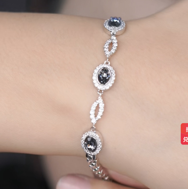 旭平仿水晶系列圆形蛋面手链女时尚轻奢小众设计高级感闪耀手饰,饰品/流行首饰/时尚饰品新,手链,淘宝优惠券,粉丝福利购,淘宝优惠卷