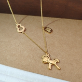 旭平小马福牌合金项链