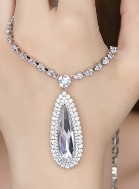 旭平水滴仿水晶重工合金项链约48-50cm