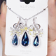 艳艳合金仿水晶水滴耳饰项链两件套套装