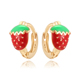 旭平红色小草莓耳扣可爱甜美小巧滴釉设计小众高级感耳环