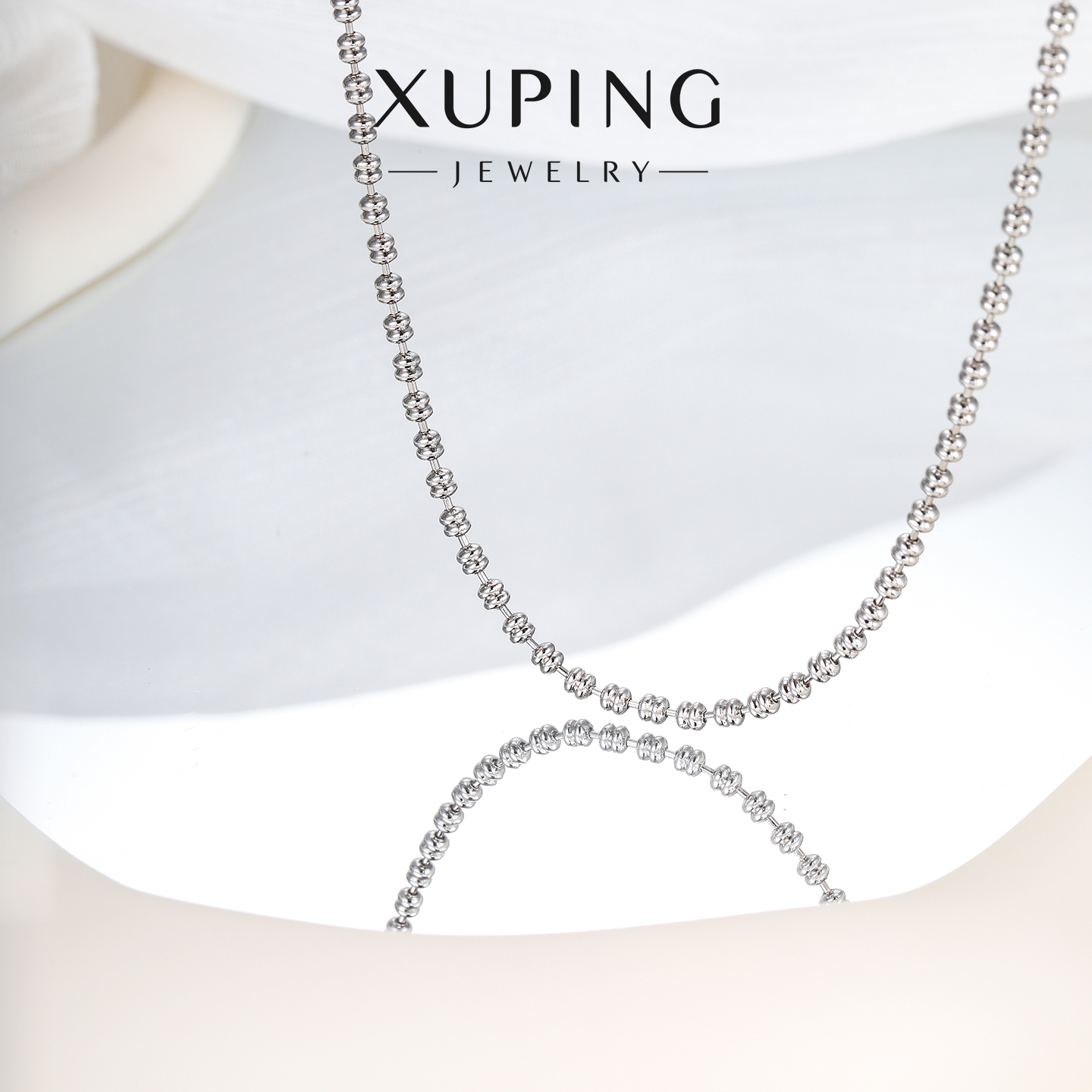 旭平时尚高级感圆珠项链男女简约ins冷淡风中性风通勤素链锁骨链