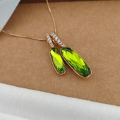 旭平仿水晶系列香水瓶法棍项链闪亮时尚 轻奢高级感锁骨链链条随机