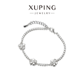 旭平满镶花朵手链小众设计高级感精致甜美气质手饰生日礼物送女友