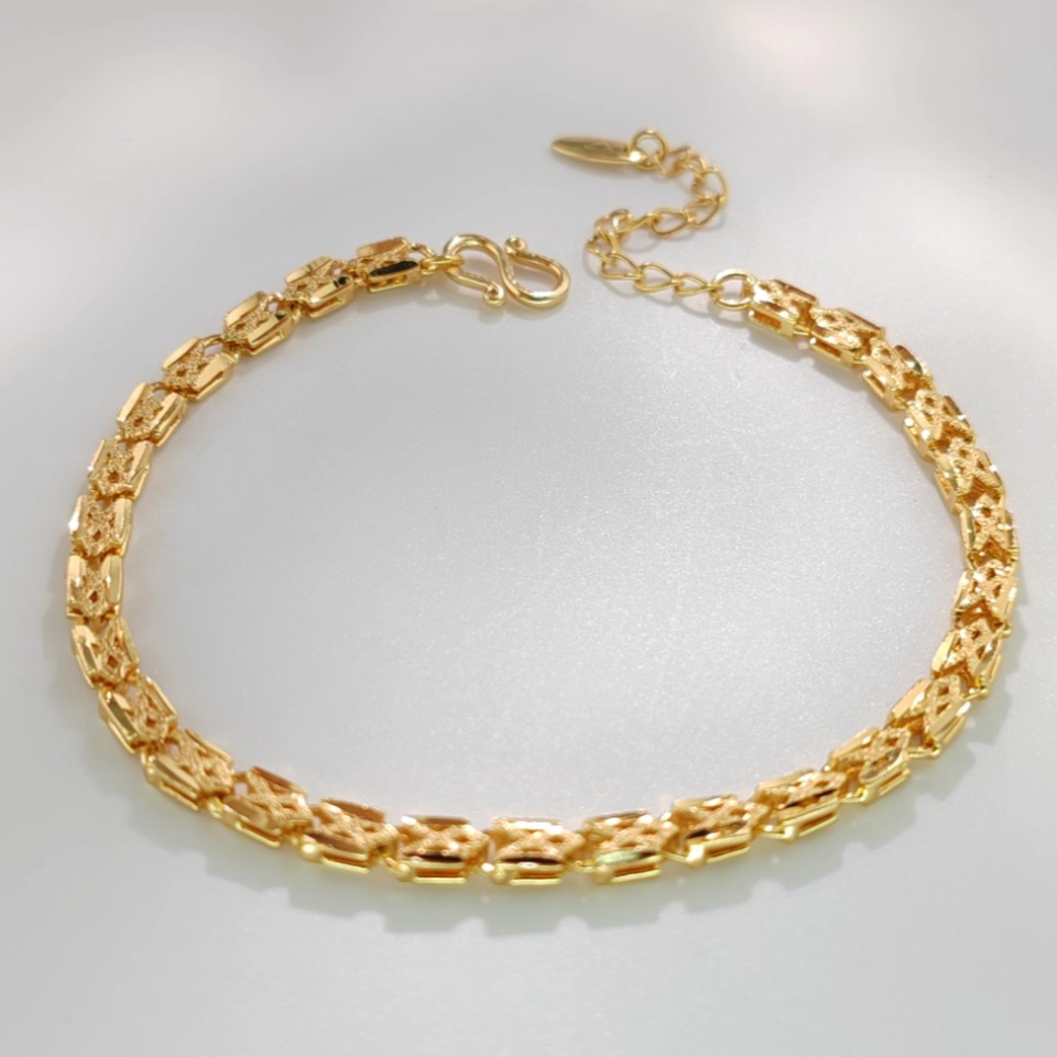 旭平仿黄金色手链女复古新中式气质手饰