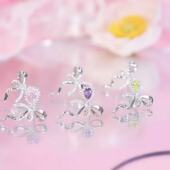 旭平彩宝系列时尚 轻奢微镶蝴蝶结丝带耳钉气质甜美易搭小清新耳饰