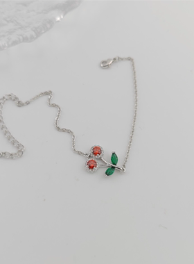 旭平微镶小樱桃手链女简约ins小众设计高级感时尚精致甜美风手饰