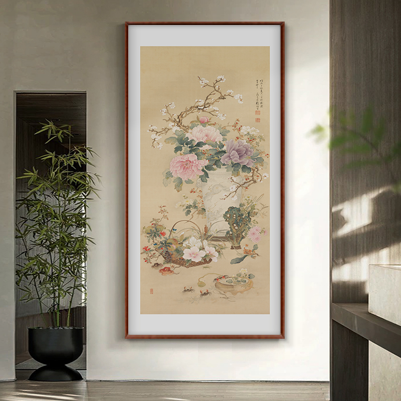 岁朝清供图名画玄关花卉挂画