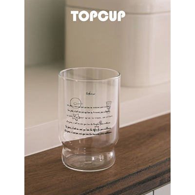 TOPCUP&La Joie咖啡高颜值ins风耐冷热简约可叠放高硼硅玻璃杯子