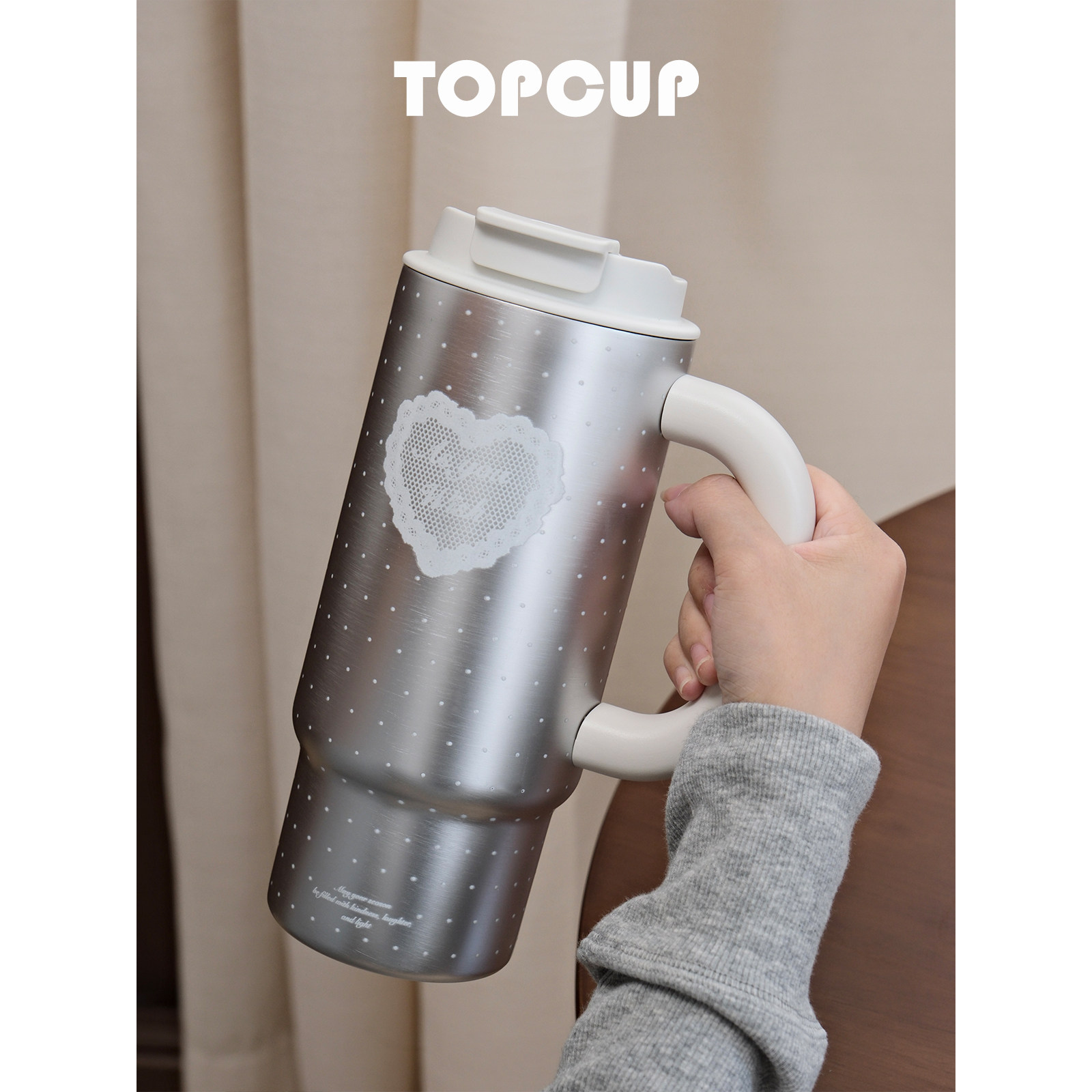 TOPCUP原创大容量保温不锈钢冰霸杯女生便携吸管咖啡高颜值水杯子图片