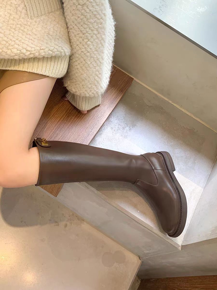 品牌2025新款秋冬加绒马丁靴女英伦风厚底短靴小个子内增高女鞋软