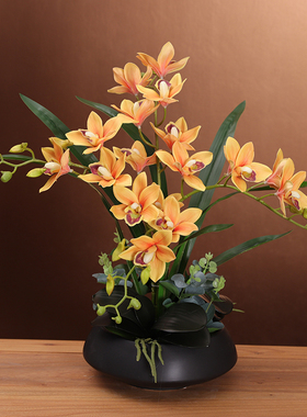 山东临沂蕙兰套装客厅装饰仿真花