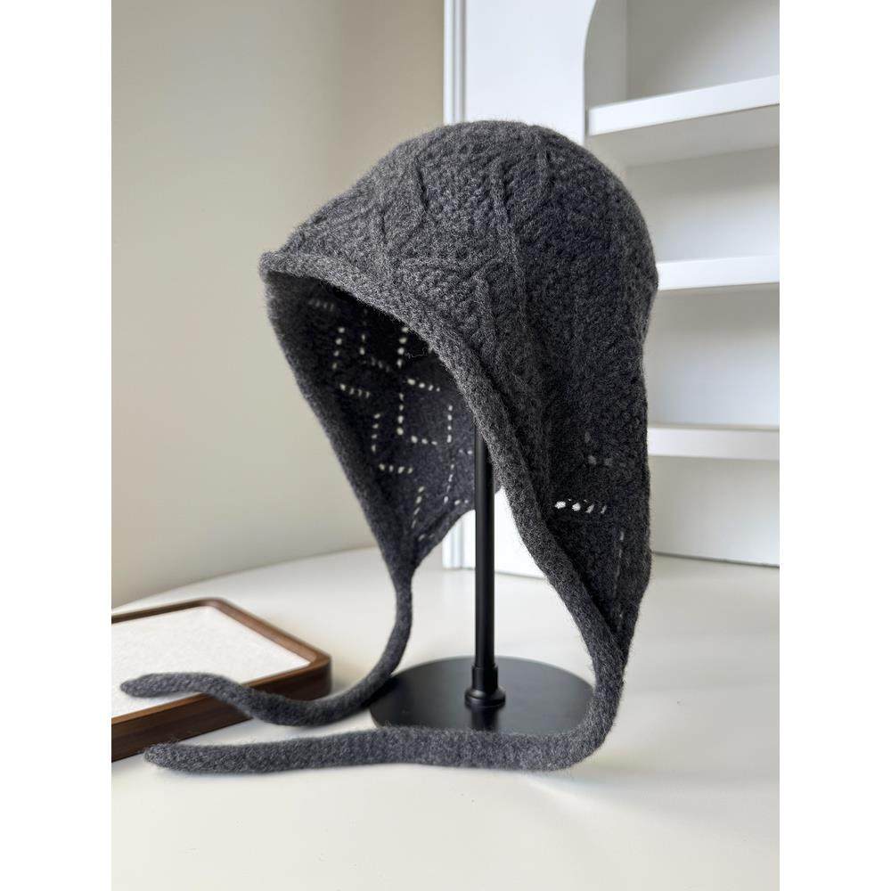 时尚纯羊毛护耳针织帽秋冬可系带包头帽带绳冷帽保暖显脸小毛线帽,服饰配件/皮带/帽子/围巾,帽子,淘宝优惠券,粉丝福利购,淘宝优惠卷