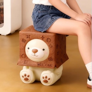创意小熊换鞋 饰礼品 凳摆件入户玄关客厅茶几板凳家用小凳子新家装