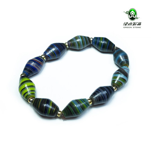 Lssp/绿色石品手串老琉璃不还价