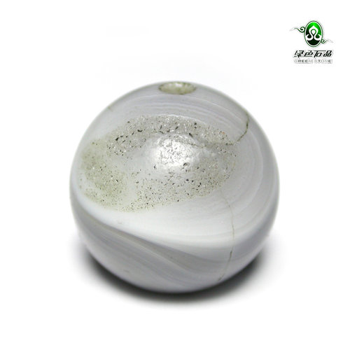 lssp/绿色石品gz1956-不还价 18mm千丝老玛瑙珠缠丝玛瑙多宝珠
