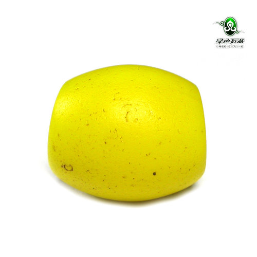 lssp/绿色石品gz3381 不还价包老配珠百年老珠黄雪巴琉璃古珠
