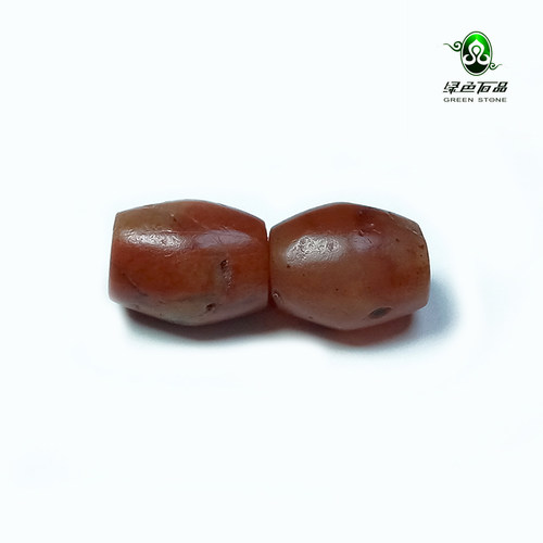lssp/绿色石品wp98 不还价 一对装橄榄型配件 高古红玛瑙DIY配珠