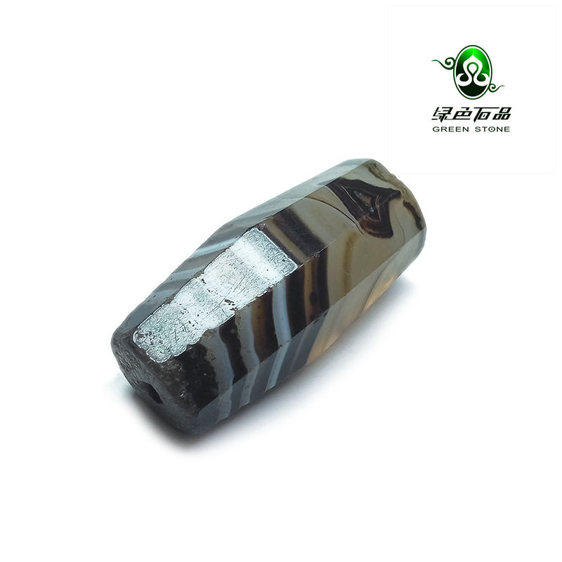 lssp/绿色石品wp947 不还价 奥伯斯泰因老古珠老玛瑙多棱珠散珠