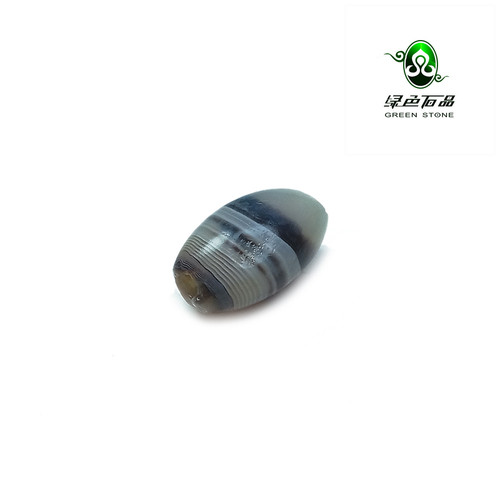 lssp/绿色石品wp1334 不还价 大年份灰色缠丝纹DIY老玛瑙古散珠