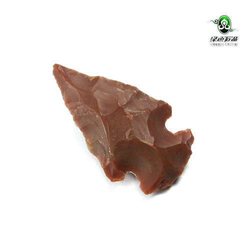 lssp/绿色石品gz323-不还价包老箭头型箭镞老玛瑙刮削器