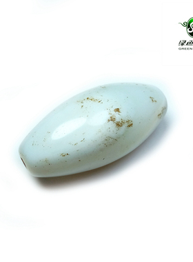 lssp/绿色石品wp351 不还价 清代天然玛瑙配珠 大规格白色老勒子