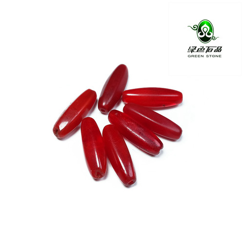 lssp/绿色石品wp848 不还价 清代多棱面酒红色多颗8粒老琉璃散珠