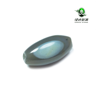 清代青灰色福老玛瑙橄榄珠DIY配珠 不还价 lssp 绿色石品wp603