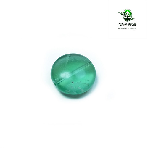 lssp/绿色石品wp207 不还价 5世纪高古老萤石龟背型配件 圆板珠