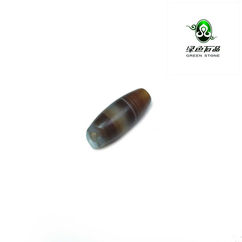 lssp/绿色石品wp1312 不还价 老散珠阿契美尼德玛瑙半透明缠丝珠