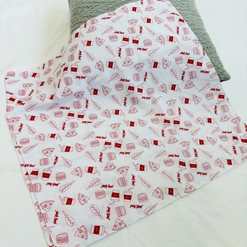 汉堡可乐图案防尘包裹巾外贸