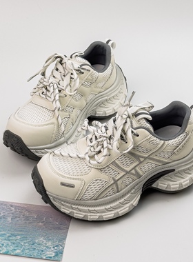 推荐款增高轻便老爹鞋女鞋2025春季新款厚底百搭休闲运动鞋板鞋潮