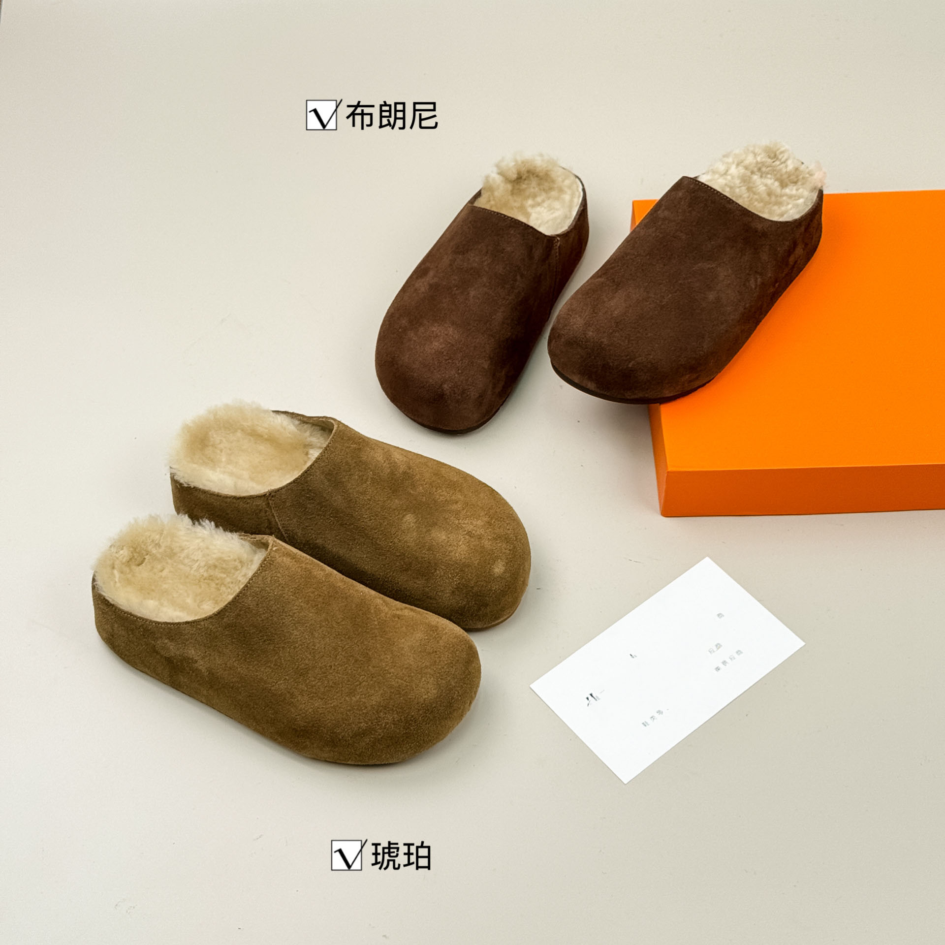 推荐款韩版反绒牛皮真皮加绒保暖勃肯鞋女鞋2025冬款休闲厚底拖鞋