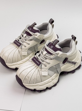 推荐款增高厚底老爹鞋女2026春季新款松糕厚底低帮系带运动鞋女鞋