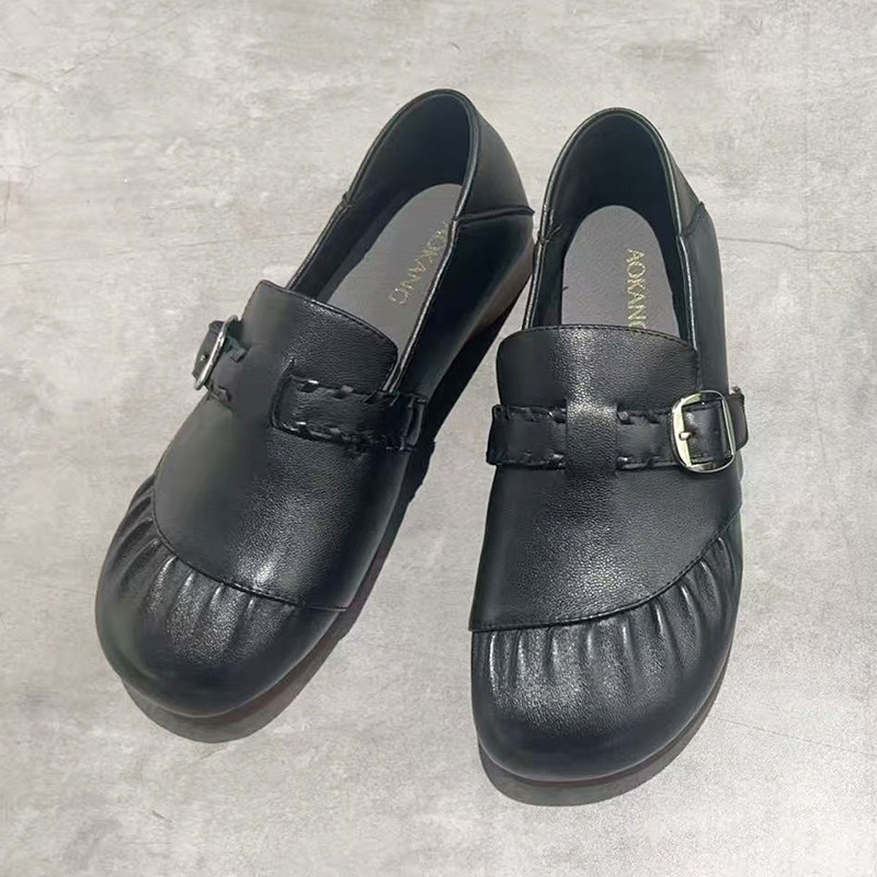 奥康女鞋2026春款休闲羊皮套脚低跟女单鞋乐福鞋9262111036黑色,女鞋,乐福鞋（豆豆鞋）,淘宝优惠券,粉丝福利购,淘宝优惠卷