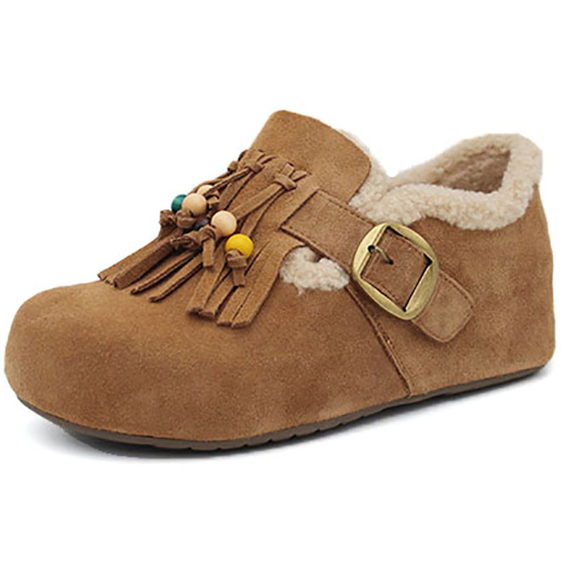 冬季休闲平底绒里勃肯鞋女棉鞋