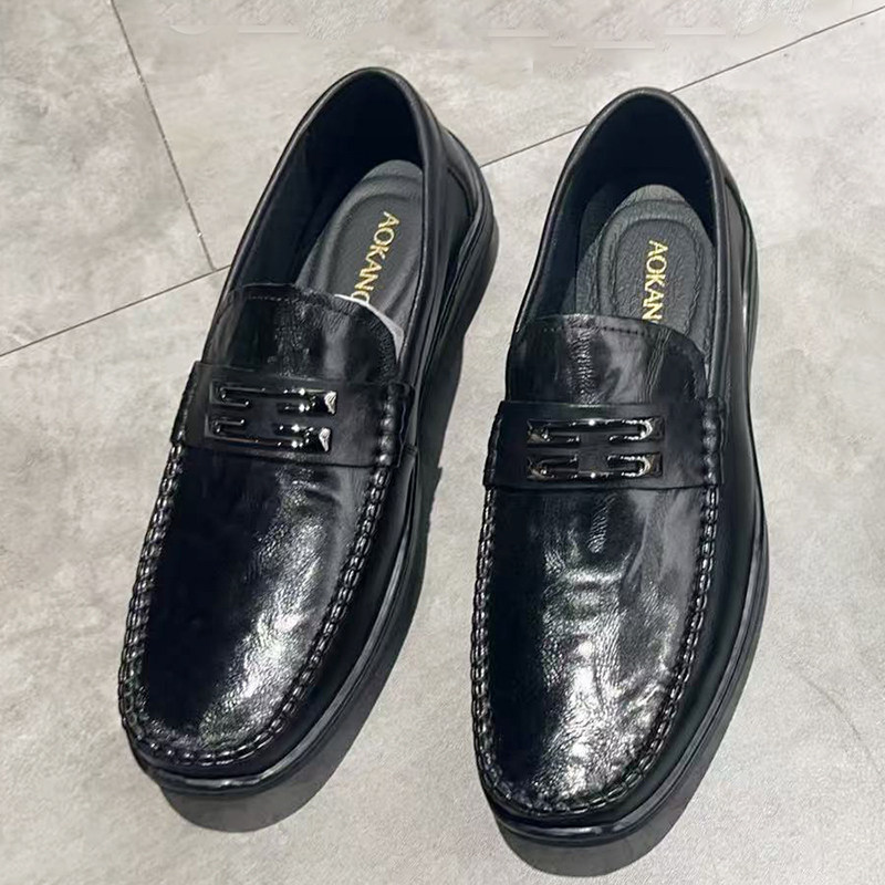 奥康男鞋2026春套脚牛皮乐福鞋豆豆鞋9261112009黑9261112010棕,流行男鞋,乐福鞋（豆豆鞋）,淘宝优惠券,粉丝福利购,淘宝优惠卷