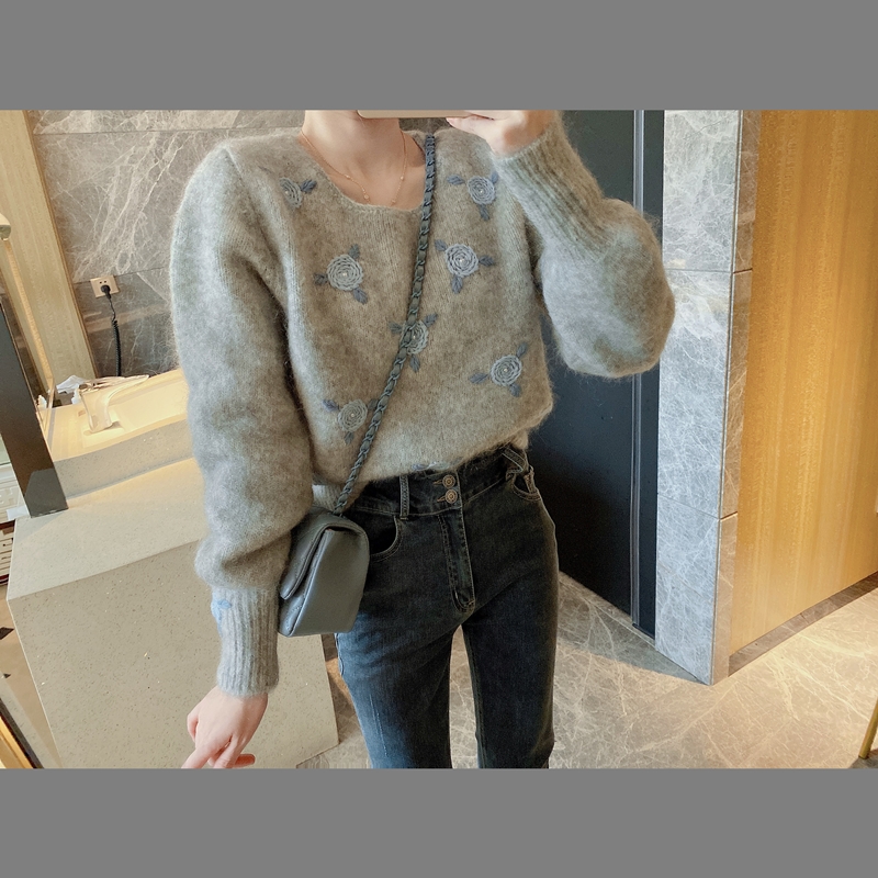 安娜家我的fafa女孩~设计感针织上衣 慵懒套头毛衣女宽松外穿MMCO