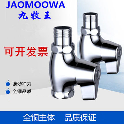 全铜冲洗阀蹲便器冲水阀卫生间厕所冲洗旋钮式便池大便快开冲水阀