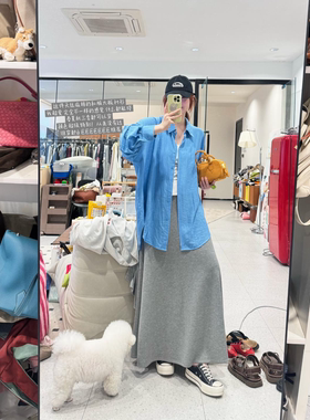 蕾蕾【私服衬衫】夏季轻薄宽松大版纯色衬衫时尚