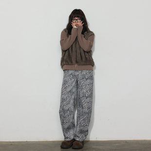 蕾蕾 假两件针织拼接环保毛毛气质保暖外套 北欧初雪