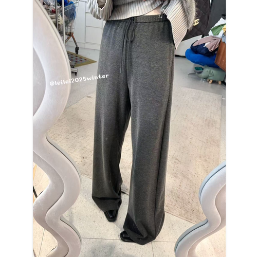 蕾蕾【超模裤！】软糯全松紧高腰抽绳阔腿垂垂裤百搭时尚