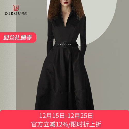 帝柔春秋新款时尚长袖连衣裙