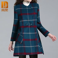 Áo len dài mùa thu đôi áo len màu rắn len dài tay nữ đường phố áo khoác len mỏng - Trung bình và dài Coat áo dạ nữ dáng dài hàn quốc