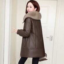 海宁真皮羽绒服皮衣女中长款2025冬季新款绵羊皮狐狸毛领皮草外套